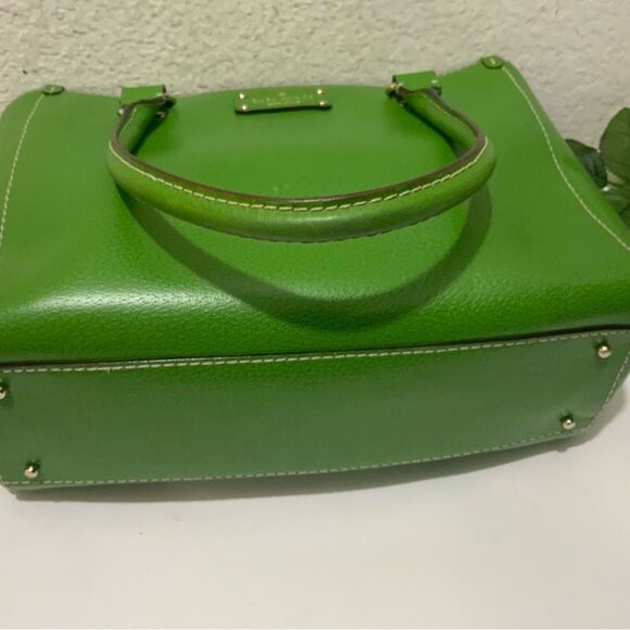 KATE SPADE Wellesley Quinn Emerald Green Leather Satchel Handbag - Picture 9 of 12